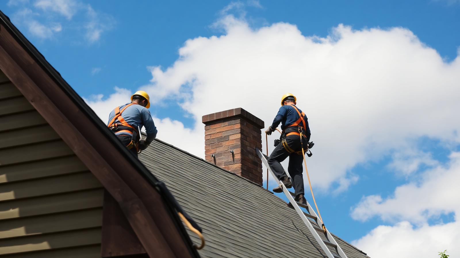 Northside crew working on a residential roof